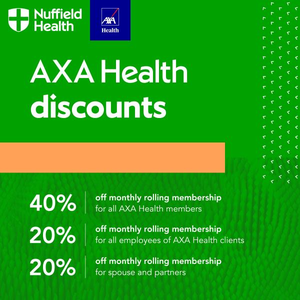 Nuffield Health AXA Discount at Fountain Park Edinburgh