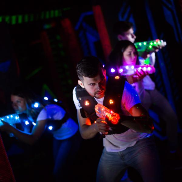 Student Group Taking Part in a Laser Tag Experience